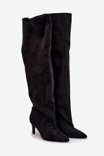 stivali da donna con tacchi sottili Un modello convincente colore nero Devevilla