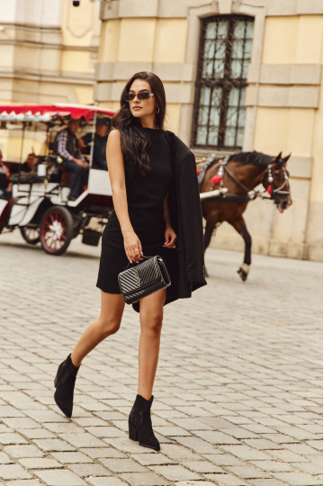 stivali stile coAboy Femminile riscaldamento Con decorazione con i tacchi colore nero Arabella