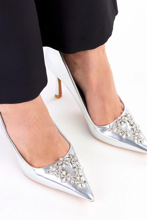 Décolleté argentati verniciati,...