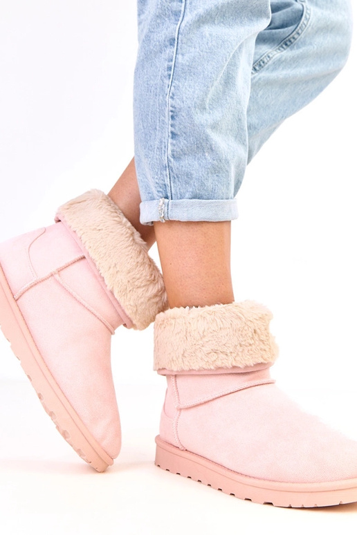 Stivaletti rosa con pelliccia e...