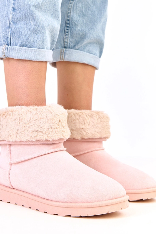 Stivaletti rosa con pelliccia e...