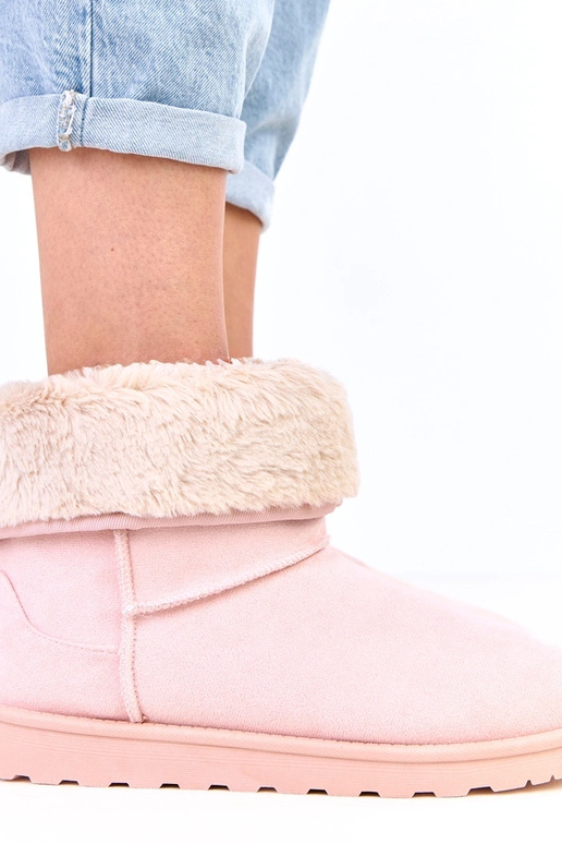 Stivaletti rosa con pelliccia e...