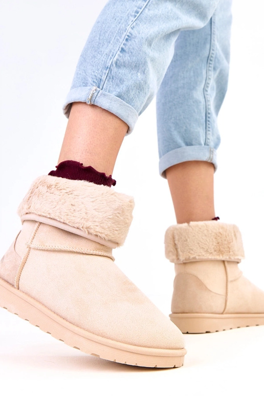 Stivaletti color sabbia con pelliccia...