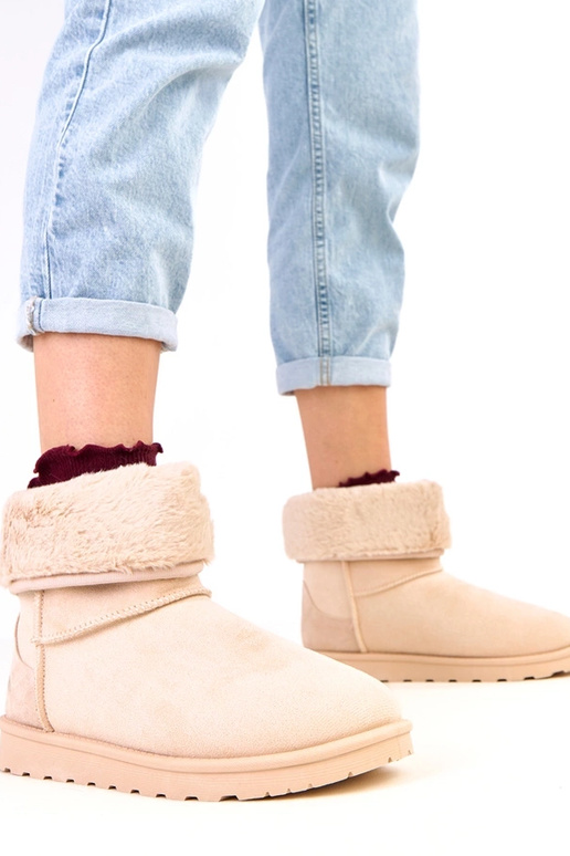 Stivaletti color sabbia con pelliccia...