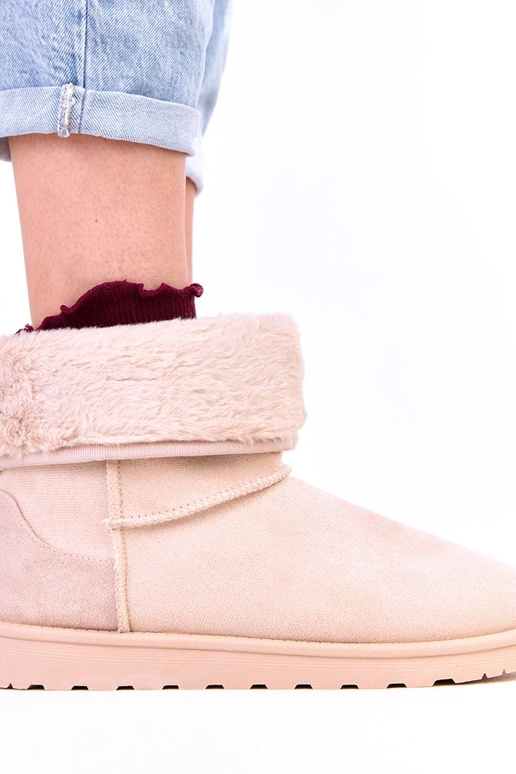 Stivaletti color sabbia con pelliccia...