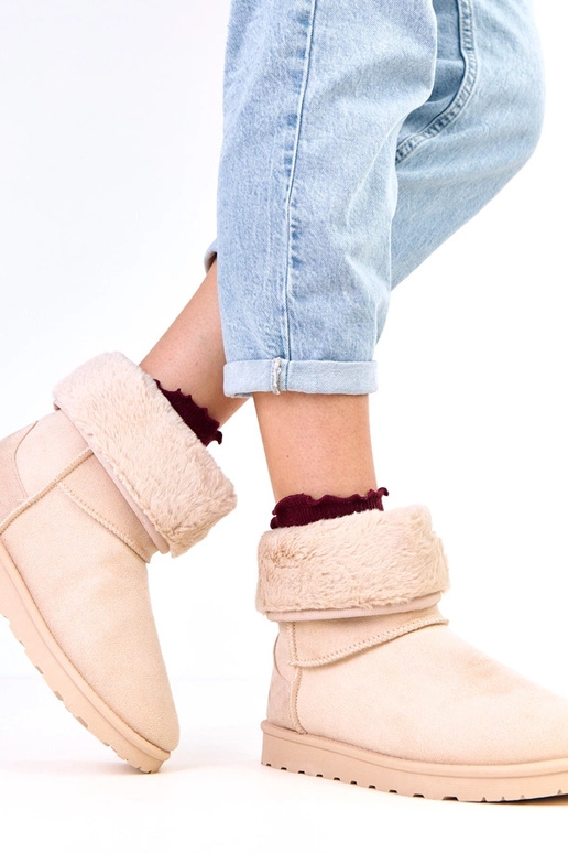 Stivaletti color sabbia con pelliccia...