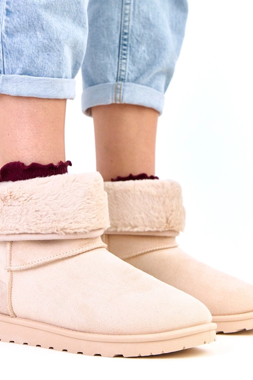 Stivaletti color sabbia con pelliccia...