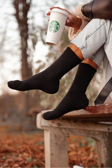 Calze in cotone nere da donna