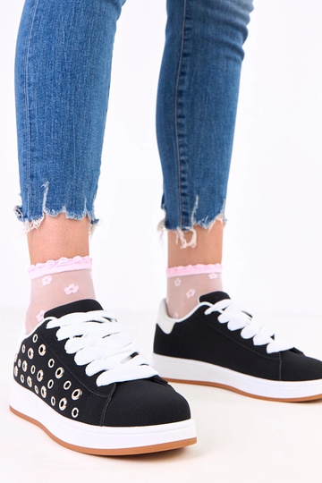 Scarpe sportive nere con piattaforma e borchie Adelis