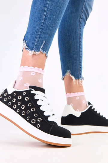 Scarpe sportive nere con piattaforma e borchie Adelis 2