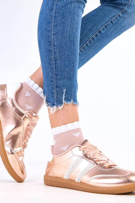 Scarpe sportive color champagne da...