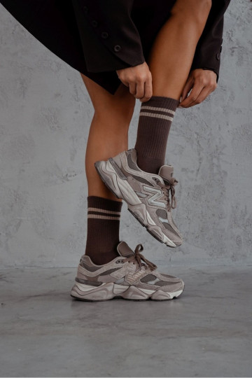 Calzini Femminile DAa Cienkie Strisce colore marrone