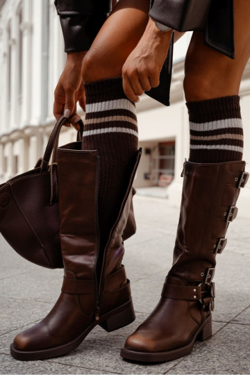 PodkolanóAki Femminile IN Prążek con strisce CzekoladoAe