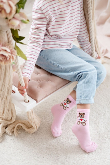 Calze rosa per bambini "Orsetti"