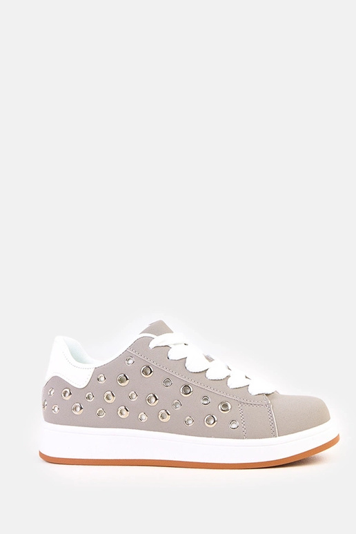 Sneakers grigie su piattaforma con...