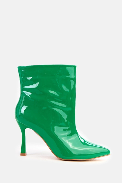 Stivaletti verniciati verdi con tacco...