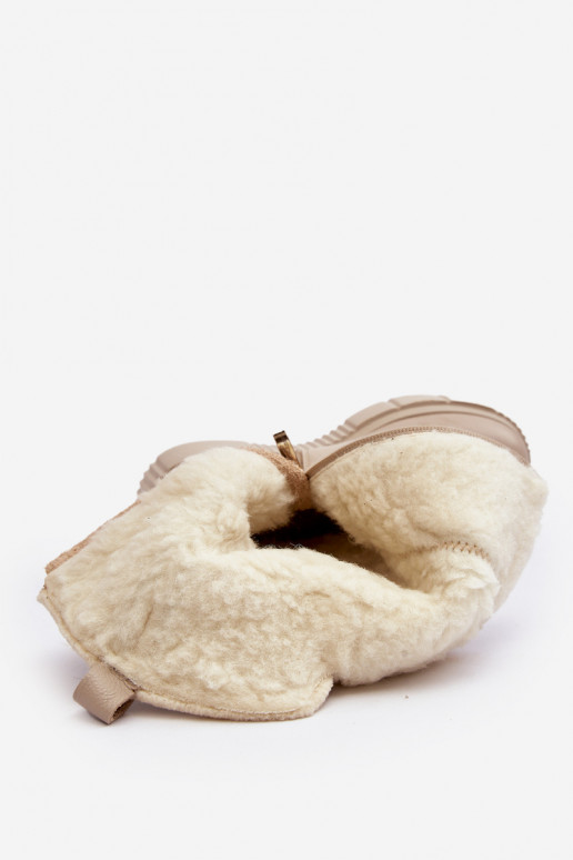 Femminile Pelle stivali Con Vilnius beige Bayla