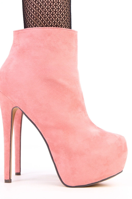 Stivaletti rosa in suede con...