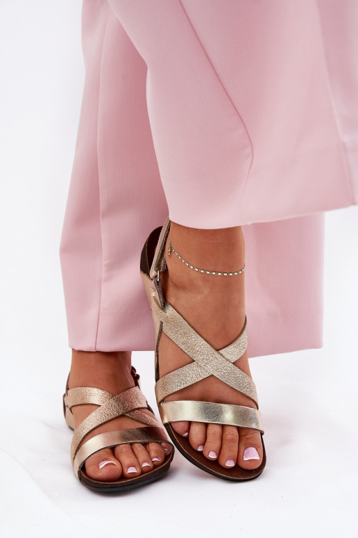 isoscele Sandali da donna Femminile Zazoo 40032 colore dorato