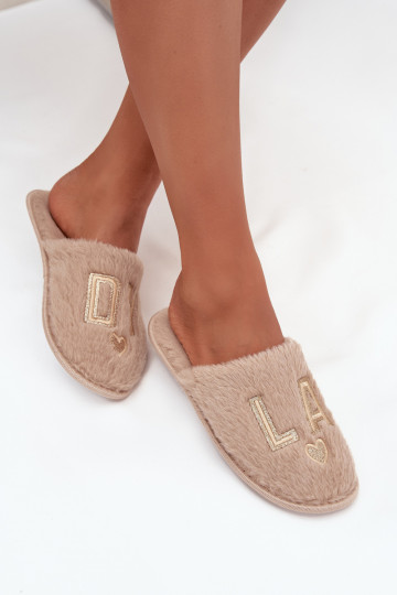 Pantofole Femminile con una pelliccia LADY Vinceza 19958 beige 2