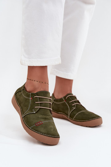 Pelle scarpe FemminilePrzeszyciami Artiker 57C2112 colore verde 2
