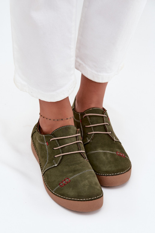 Pelle scarpe FemminilePrzeszyciami Artiker 57C2112 colore verde