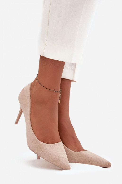 scarpe col tacco alto Femminilein ecopelle scamosciatau beige Elvessa scarpe col tacco alto Femminilein ecopelle scamosciatau beige Elvessa