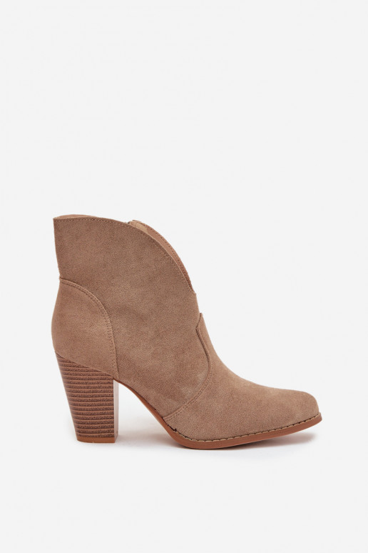 Stivali da donnain ecopelle scamosciatau beige Elvirae