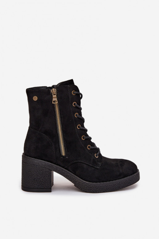 riscaldamento Stivali da donna Con un pizzo e cerniereami colore nero Paressa