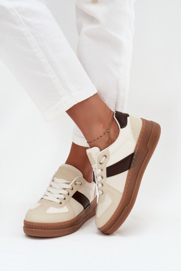 Scarpe modello sneakers Femminile con una piattaforma beige Galivina 2