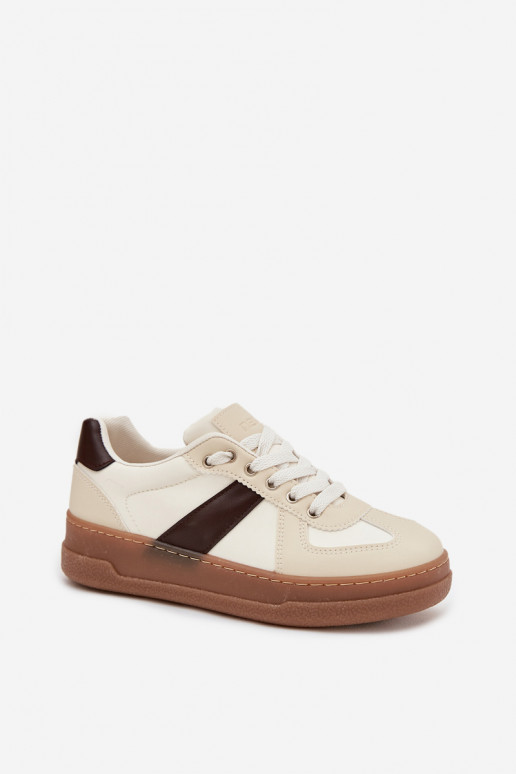Scarpe modello sneakers Femminile con una piattaforma beige Galivina