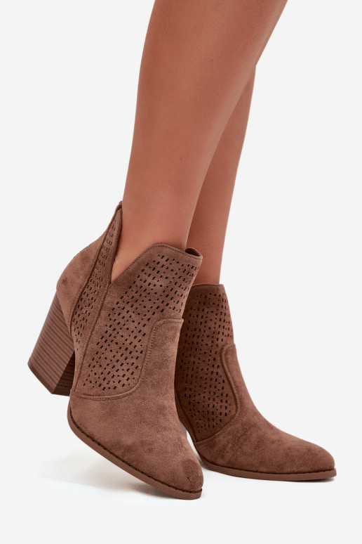 con elementi traforati Stivali da donna S.Barski HY51-060 colore marrone