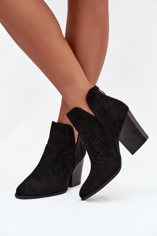 con elementi traforati Stivali da donna S.Barski HY51-060 colore nero