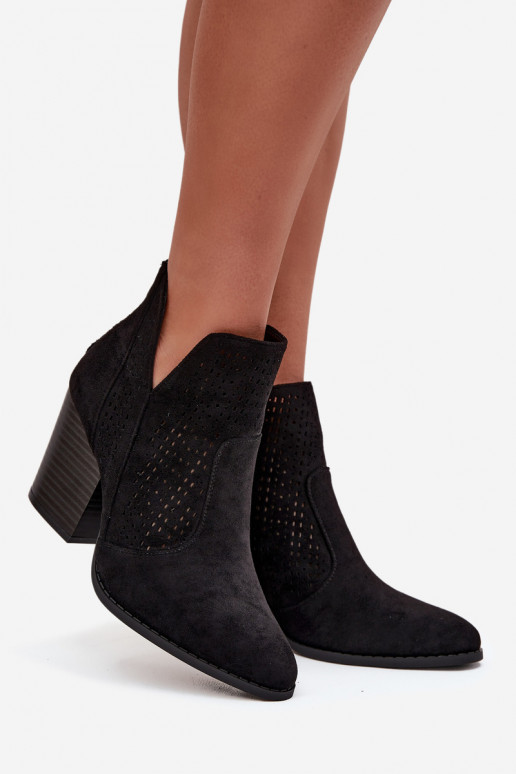 con elementi traforati Stivali da donna S.Barski HY51-060 colore nero