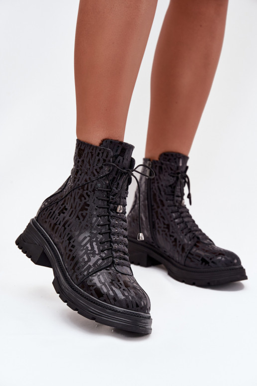 Pelle Stivaletti da lavoro Femminile riscaldamento Al Castello Artiker 57C2257 colore nero