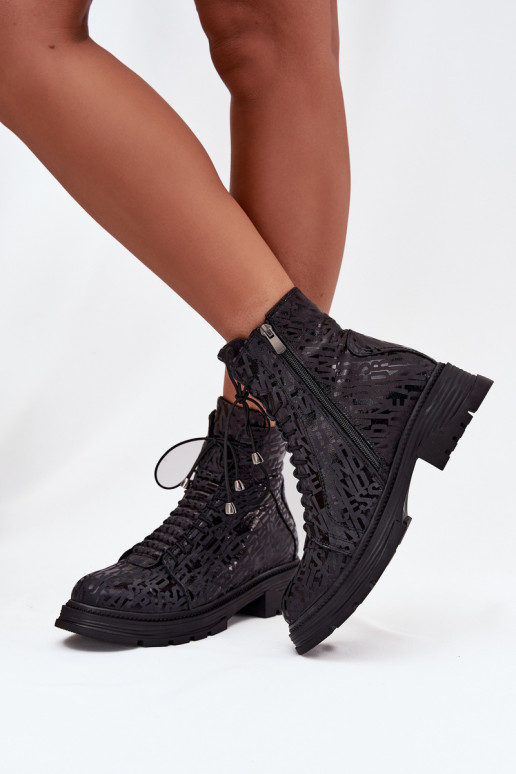 Pelle Stivaletti da lavoro Femminile riscaldamento Al Castello Artiker 57C2257 colore nero