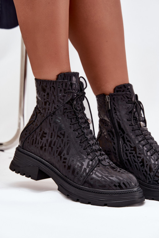 Pelle Stivaletti da lavoro Femminile riscaldamento Al Castello Artiker 57C2257 colore nero