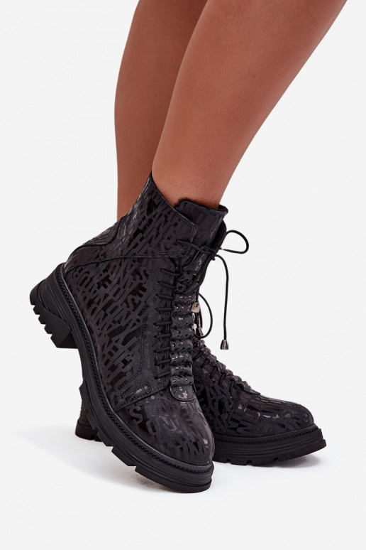 Pelle Stivaletti da lavoro Femminile riscaldamento Al Castello Artiker 57C2257 colore nero