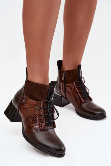 Zazoo 60503 Pelle Stivali con i tacchi riscaldamento CzekoladoAe