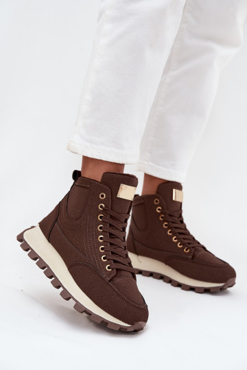 riscaldamento scarpe Femminile con una piattaforma colore marrone Deverivira 2