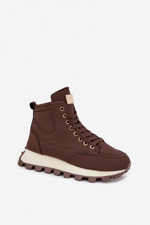 riscaldamento scarpe Femminile con una piattaforma colore marrone Deverivira