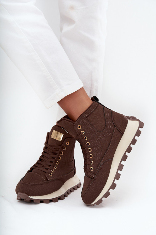 riscaldamento scarpe Femminile con una piattaforma colore marrone Deverivira