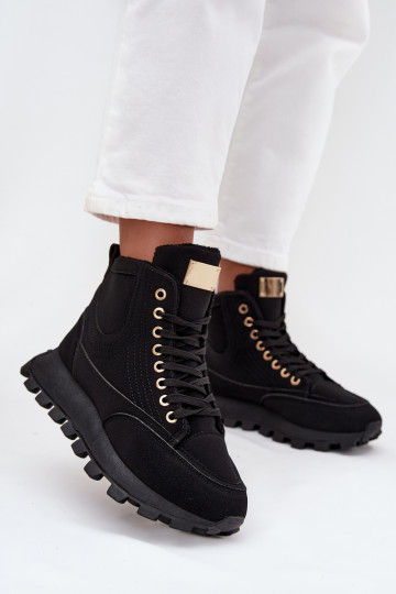 riscaldamento scarpe Femminile con una piattaforma colore nero Deverivira 2