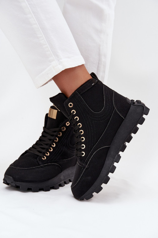 riscaldamento scarpe Femminile con una piattaforma colore nero Deverivira