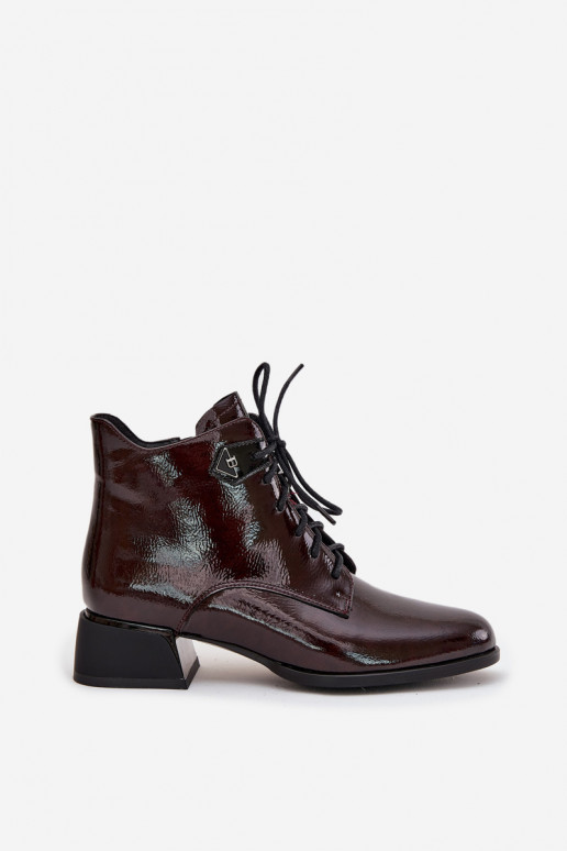 Pelle con effetto vernice Stivali da donna Klocke Artiker 57C1119 Borgogna Pelle con effetto vernice Stivali da donna Klocke Artiker 57C1119 Borgogna