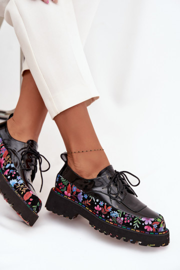 con effetto vernice scarpeAbilitatoturalnej Skóry con scritti Artiker 57C0174 colore nero