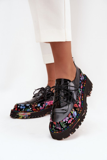 con effetto vernice scarpeAbilitatoturalnej Skóry con scritti Artiker 57C0174 colore nero 2