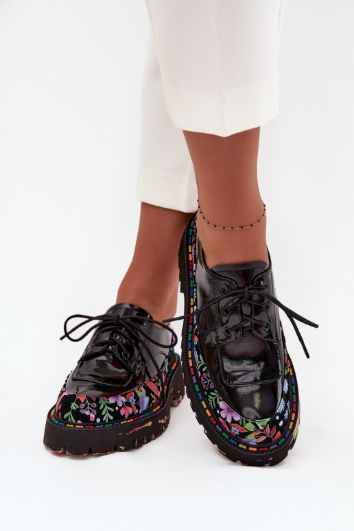 con effetto vernice scarpeAbilitatoturalnej Skóry con scritti Artiker 57C0174 colore nero