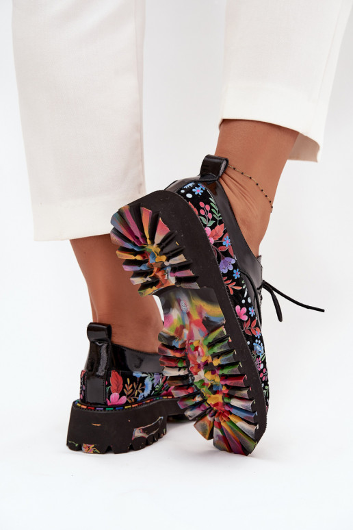 con effetto vernice scarpeAbilitatoturalnej Skóry con scritti Artiker 57C0174 colore nero