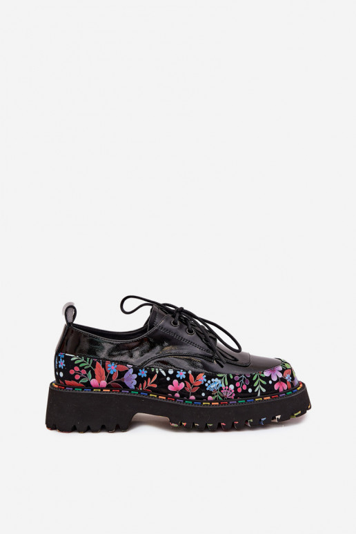 con effetto vernice scarpeAbilitatoturalnej Skóry con scritti Artiker 57C0174 colore nero